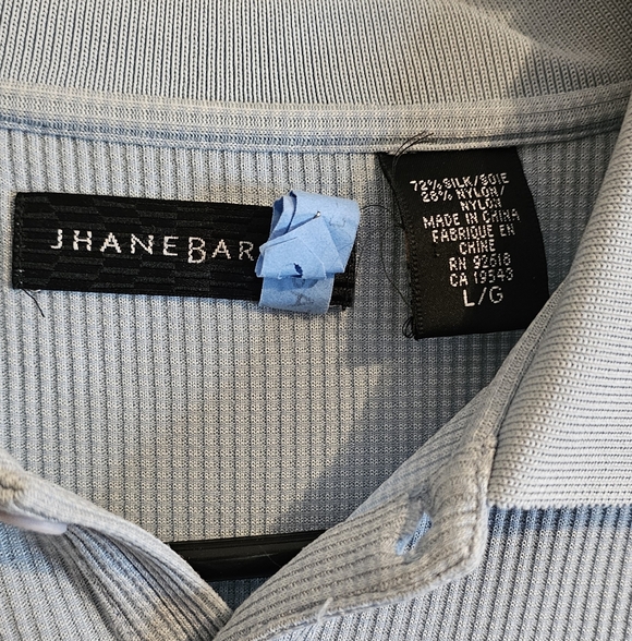 LOT Of 2 Jhane Barnes 72% Silk Shirts Baby Blue And Yellow - Picture 3 of 9